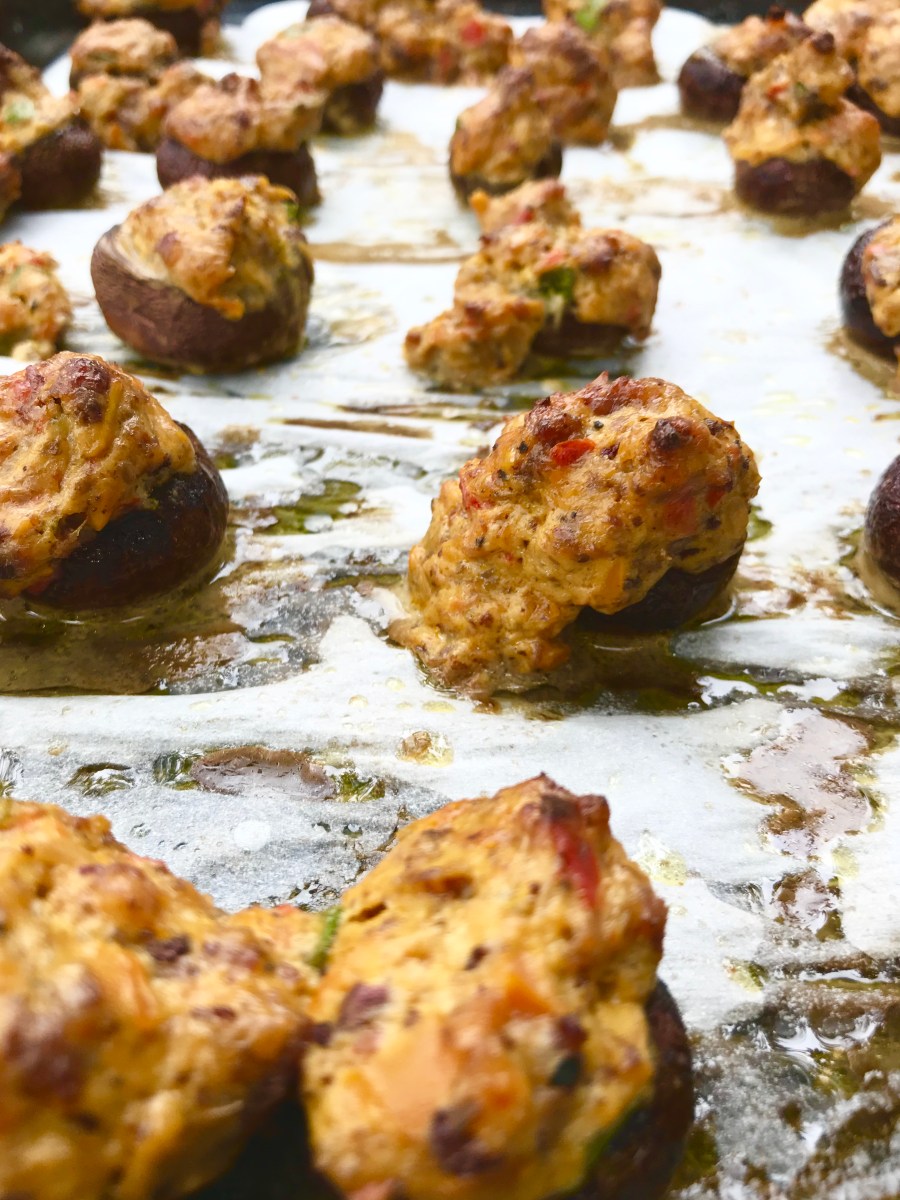Sausage & Cheese Stuffed&nbsp;Mushrooms