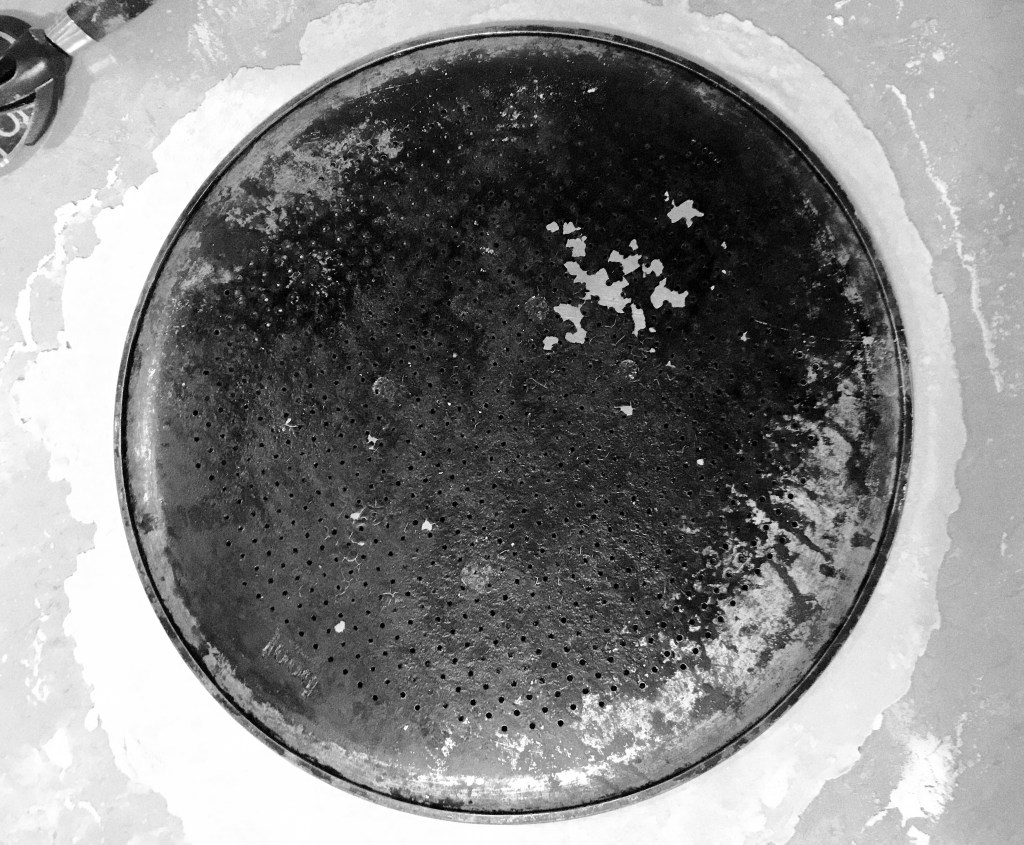 4. Create a clean edge, and use your baking tray as a stencil